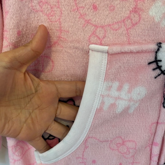 Hello Kitty Pink and White Hooded Pajama Onesie - Picture 4 of 6